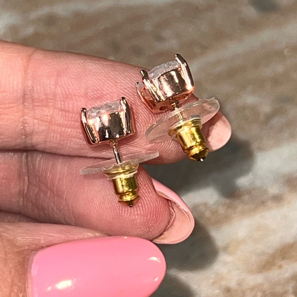 Rose Gold and Silver Stud Earrings